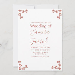 Carte postale moderne Floral Motif Nuetral Mariage