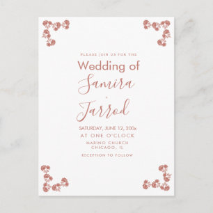 Carte postale moderne Floral Motif Nuetral Mariage