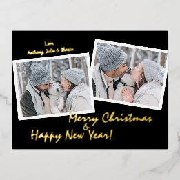 Carte postale moderne Foil Script 2 Photo Holiday