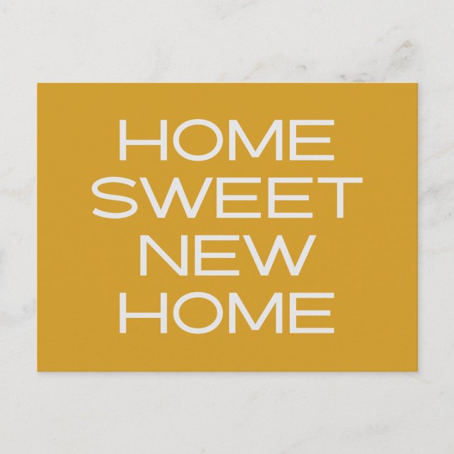 Carte Postale Moderne Jaune Unique Simple Nous Avons Déplacé Nou (Devant)