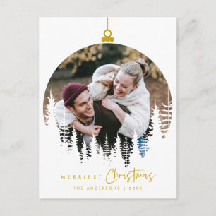Carte Postale Moderne Minimaliste, Joyeux Noël Photo de Famille