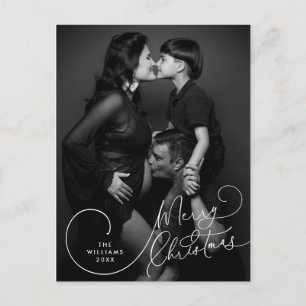 Carte Postale Moderne Minimaliste, Joyeux Noël Photo de Famille