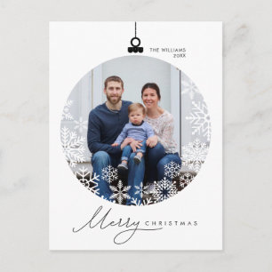 Carte Postale Moderne Minimaliste, Joyeux Noël Photo de Famille