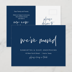 Carte Postale Moderne minimaliste, nous avons bougé, Faire-part