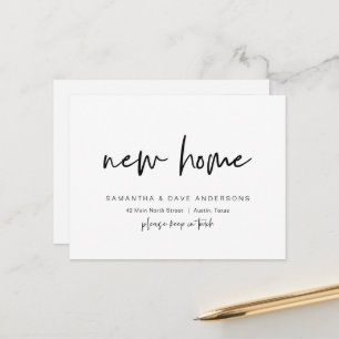 Carte Postale Moderne minimaliste, Nouveau Faire-part d'adresse 