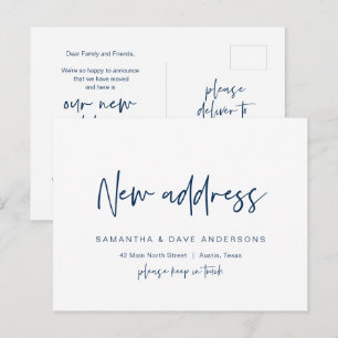 Carte Postale Moderne minimaliste, Nouveau Faire-part d'adresse 