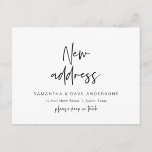 Carte Postale Moderne minimaliste, Nouvelle Annonce d'Adresse de