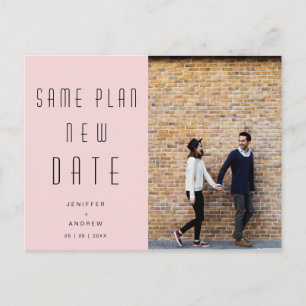 Carte Postale Moderne minimaliste Photo nouvelle date mariage
