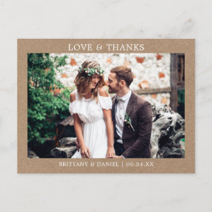 Carte Postale Moderne minimaliste simple amour Merci Kraft