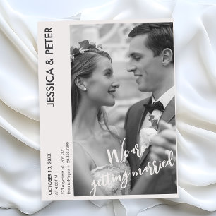 Carte Postale Moderne minimaliste simple photo mariage monochrom