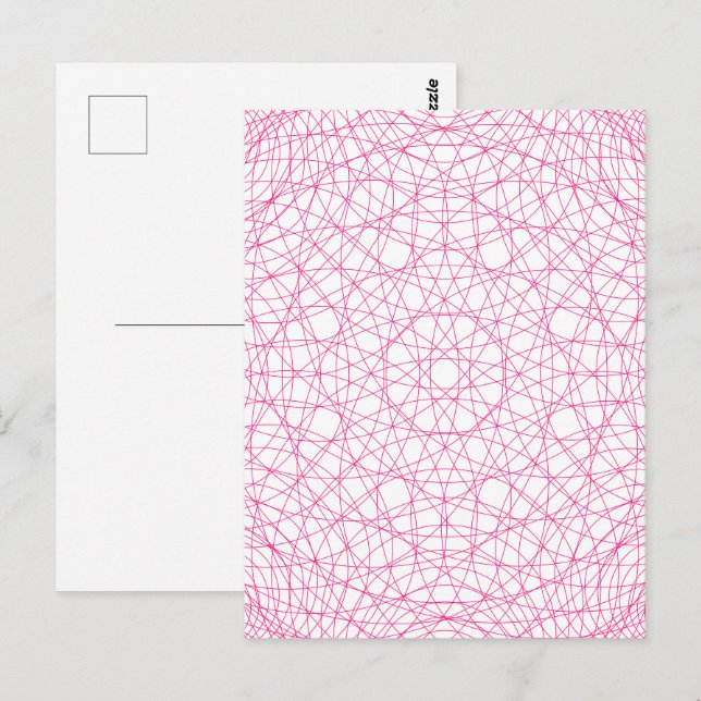 Carte postale moderne Neon Pink Art - Personnalisa (Devant / Derrière)