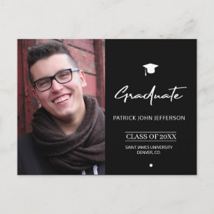 Carte Postale Moderne noir et blanc élégant diplôme photo