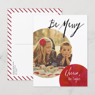 Carte postale moderne Pop Be Merry in Red Holiday