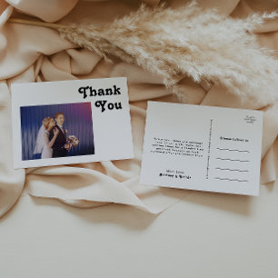 Carte Postale Moderne Retro Letter Mariage photo Merci Pos