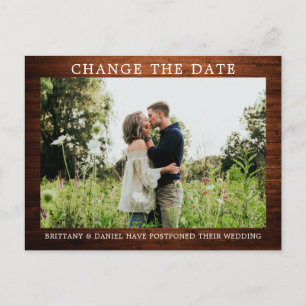 Carte Postale Moderne Simple Bois Changer La Date Photo