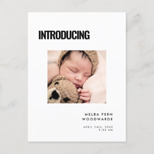 Carte Postale Moderne simple Introduction photo de naissance