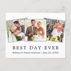 Carte Postale Moderne Simple Meilleur Jour De Mariage Ever 3 Pho