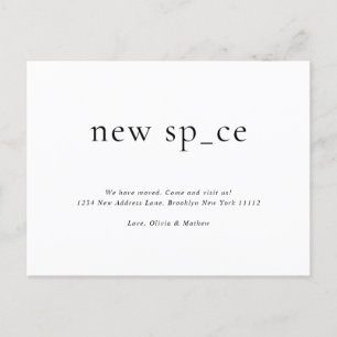 Carte Postale Moderne Simple Nouvel Endroit Nouvel Espace Déména