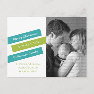 Carte postale moderne Slant (Turquoise/vert)