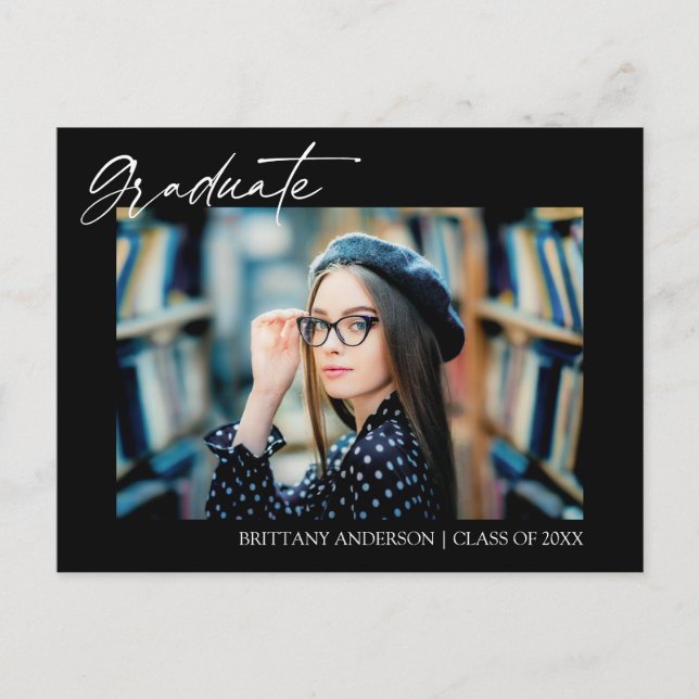 Carte Postale Moderne Stylish Calligraphie Encre Photo Graduatio (Devant)