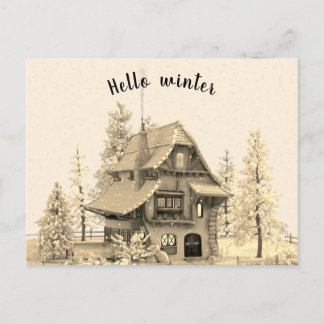 Carte Postale Moderne Vintage Winter Garden Lodge 2