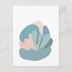 Carte Postale Modernisme Abstrait cool en bleu et blanc