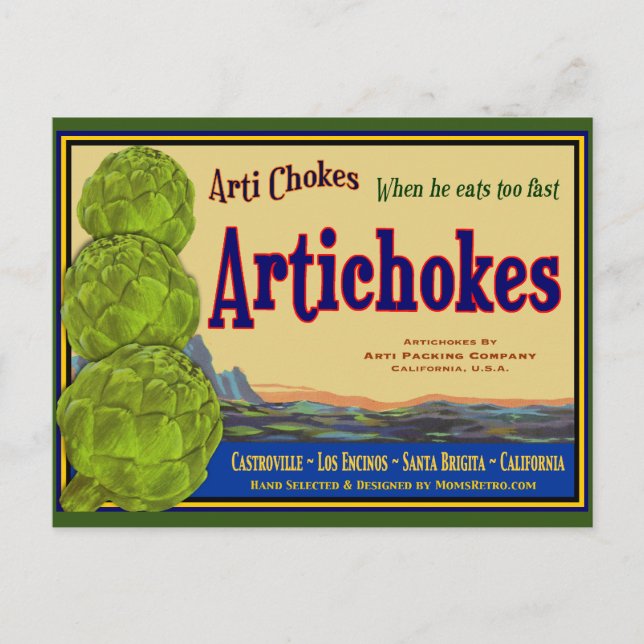 Carte postale modifiable Artichoke Vintage Crate A (Devant)