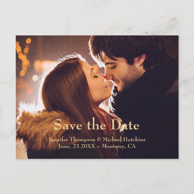 Carte postale modifiable "Save the Date" avec text (Devant)
