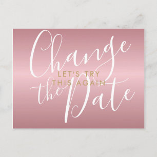 Carte Postale Modifier la date Reportée Annulée ChicRose Or