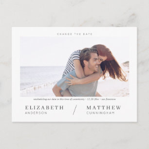 Carte Postale Modifier le Mariage photo personnalisé Date Simple