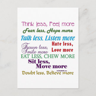 Carte Postale Moins c'est Plus