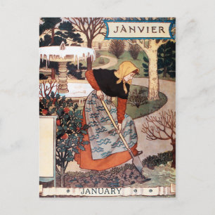 Carte postale : Mois de Janvier - Janvier