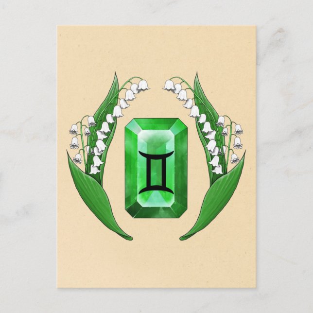 Carte Postale Mois de naissance Mai Gemini (Devant)