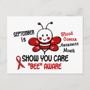 Carte Postale Mois de sensibilisation au cancer du sang Abeille 