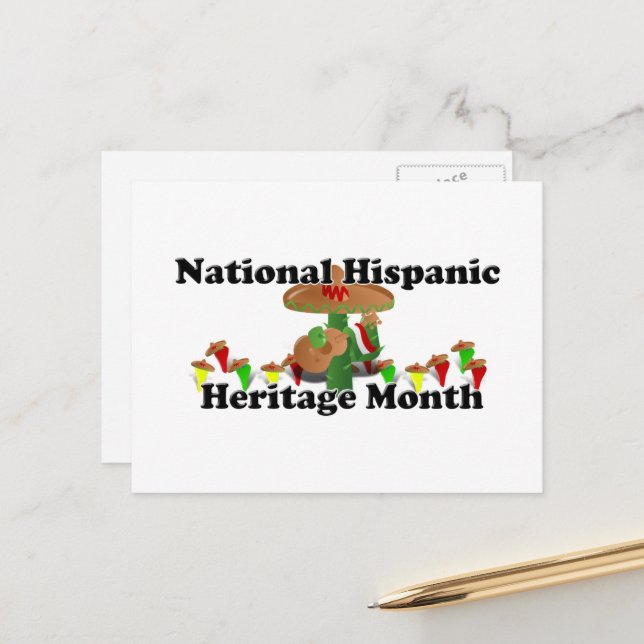 Carte Postale Mois du patrimoine hispanique national - Guitare (Devant/Arrière en situation)