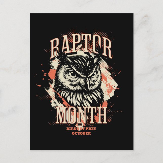 Carte Postale Mois du raptor, hibou (Devant)