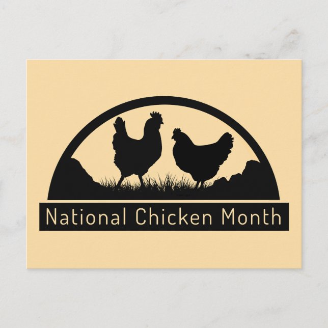 Carte Postale Mois national du poulet, coq et puis (Devant)