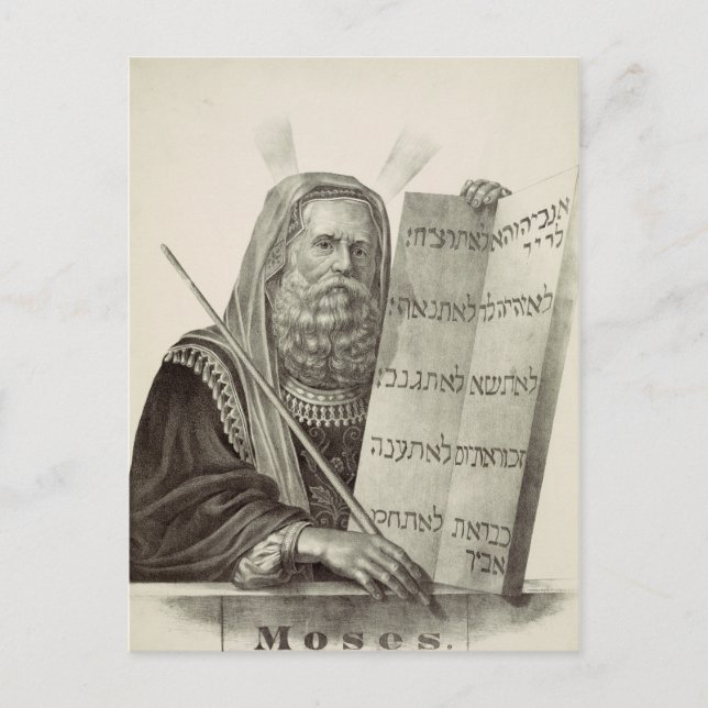 Carte Postale Moïse prophète avec les Tables de la Loi (Devant)