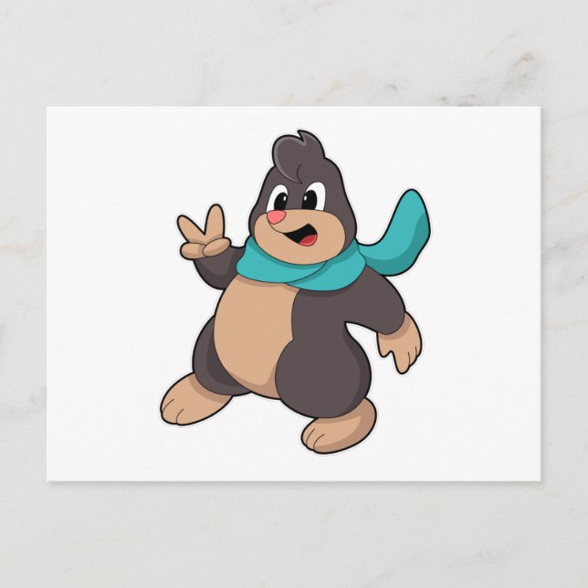 Carte Postale Mole avec Écharpe (Devant)