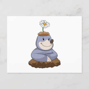 Carte Postale Mole avec Fleur marguerite