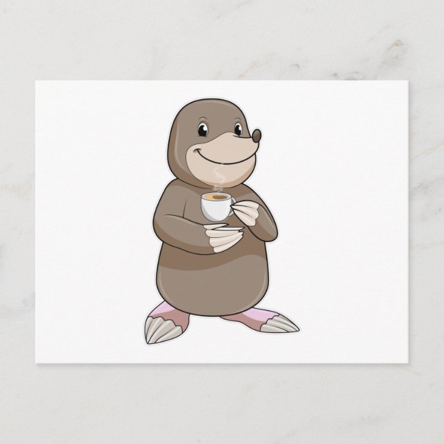 Carte Postale Mole avec tasse à café (Devant)