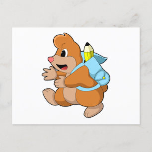 Carte Postale Mole comme étudiant avec sac à dos