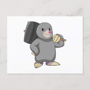 Carte Postale Mole en Handyman avec Hammer