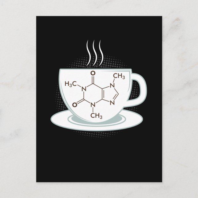 Carte Postale Molécule de caféine chimique (Devant)