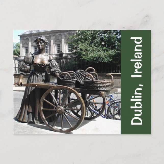 Carte Postale Molly Malone et Wheelbarrow Statue Irlande Card (Devant)