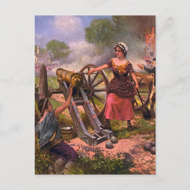 Carte Postale Molly Pitcher tire cannon à la bataille de Monmout (Devant)