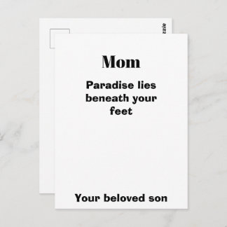 Carte Postale Mom Quote Post card Mom's Gift