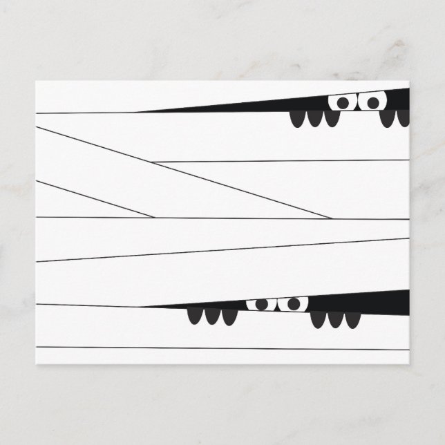 Carte Postale Momie qui regarde Halloween (Devant)