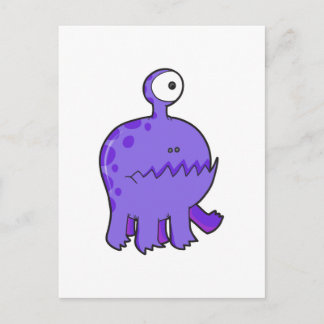 Carte Postale mon animal de compagnie cyclops monster violet