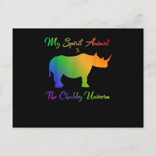 Carte Postale Mon animal spirituel la licorne potelée rhinocéros